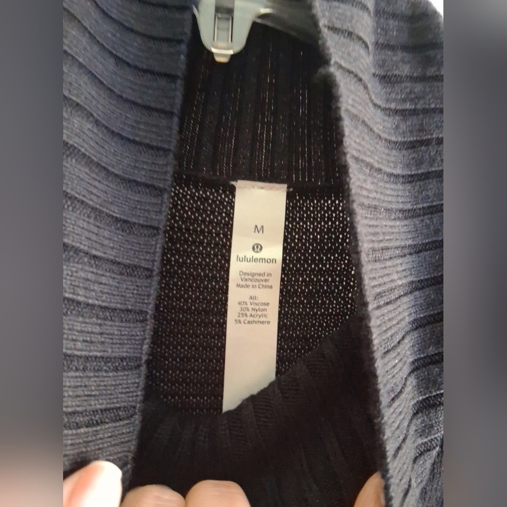 Lululemon "Softer Still" Cashmere Blend Dress Black M Athleisure FIRM - Picture 10 of 13